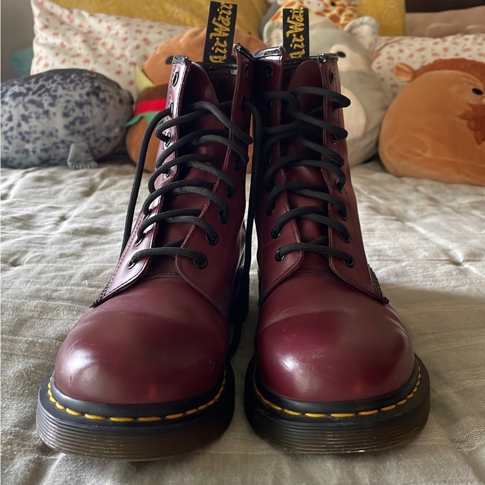 Cherry red dr martens 1460 pascal boots women’s 9.